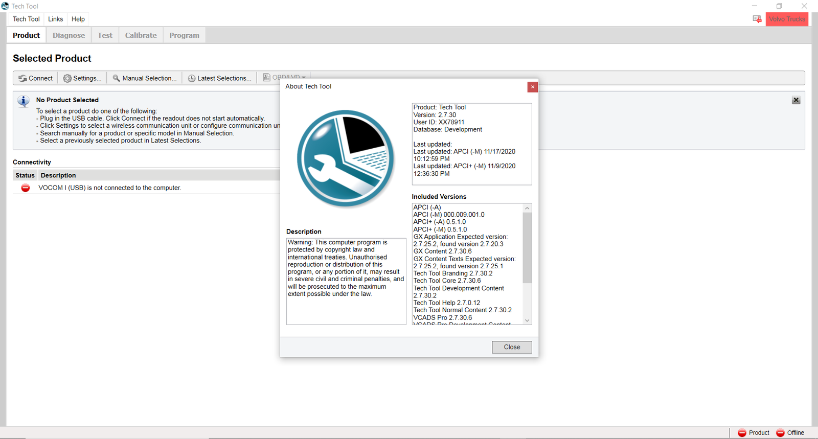 volvo premium tech tool parameters