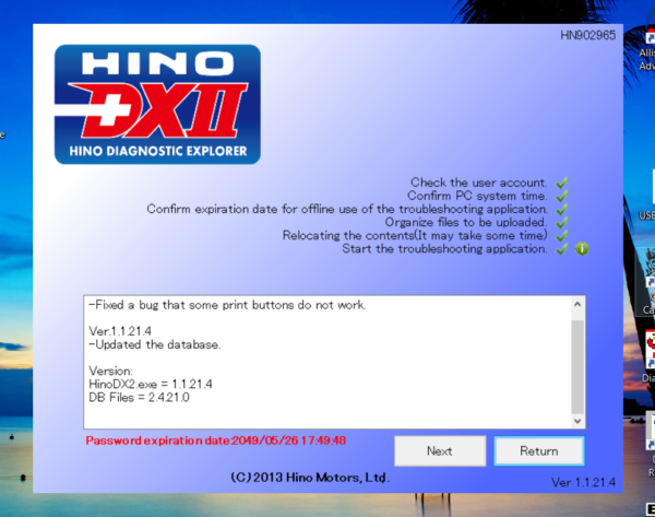 Hino Diagnostic eXplorer 2 - Hino DX2 v1.1.21.4 with keygen unlocked ( Hino trucks )