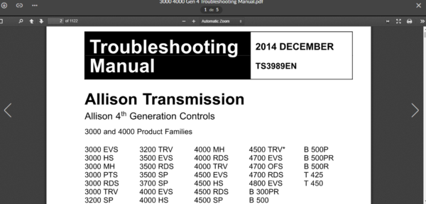 SERVICE MANUAL 3000 AND 4000 SERIES GEN  4 GENERATION - ALLISON - Image 4