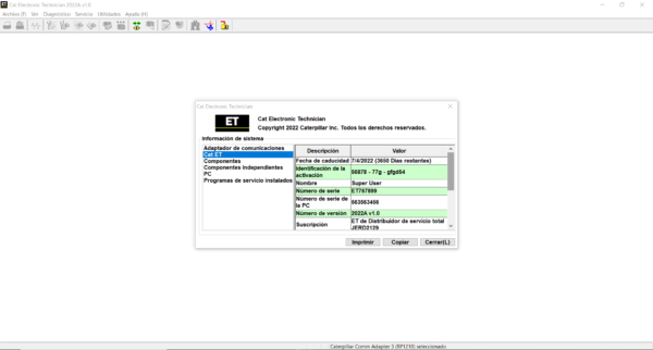 CAT ET 2022A Advanced diagnostic software for Caterpillar equipment