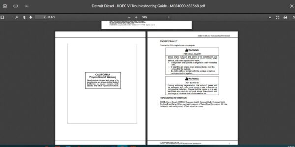 SERVICE MANUAL  DDEC VI Troubleshooting Guide - MBE4000 6SE568 - Image 2