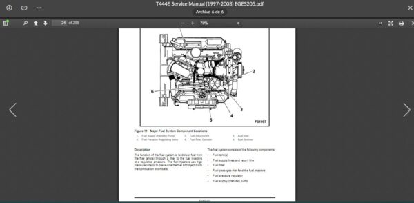 SERVICE MANUAL International Engines T444E - Image 2