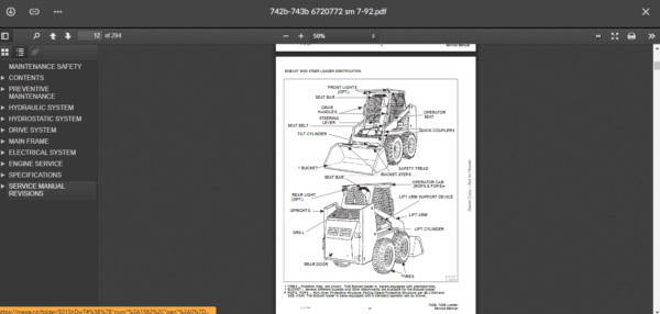 SERVICE MANUAL BOBCAT 742b-743b sms - Image 2