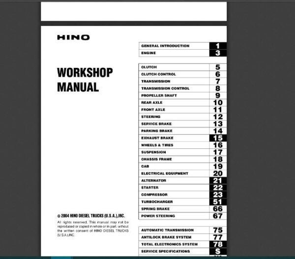 SERVICE MANUAL HINO FD.FE.FF.SG 2004