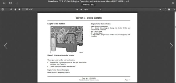 SERVICE MANUAL International Engines MaxxForce DT 9 10 (2010-2013) - Image 3