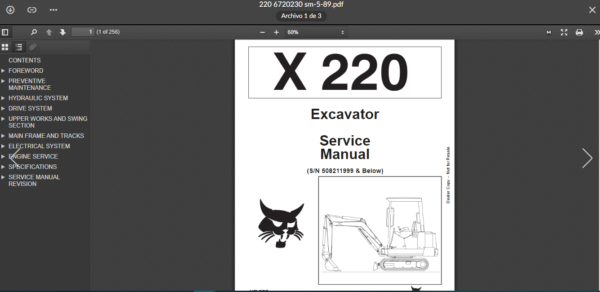 SERVICE MANUAL BOBCAT 220 sms - Image 2