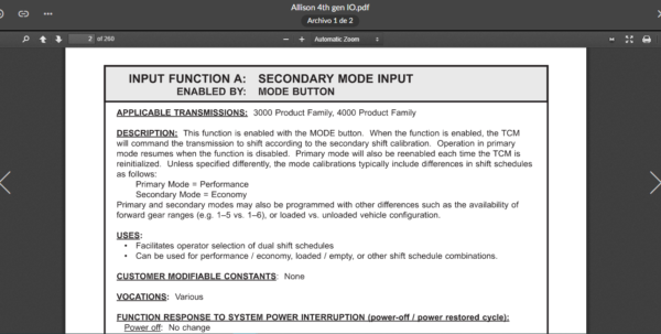 SERVICE MANUAL Input and Output Configurations Allison Transmission - Image 2