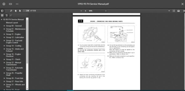 SERVICE MANUAL  Fuso FH Series 1992-1995 - Image 2