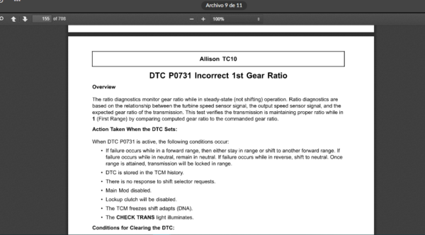 SERVICE MANUAL TROUBLESHOOTING TC10 5TH GENERATION ALLISON - Image 2