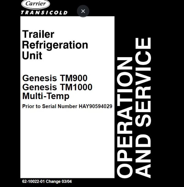 SERVICE MANUAL Carrie Genises TM900 TM1000