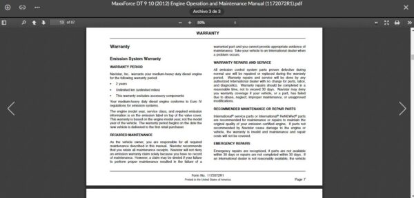 SERVICE MANUAL International Engines MaxxForce DT 9 10 (2010-2013) - Image 4