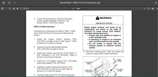 SERVICE MANUAL DETROIT DIESEL DDEC II to III-IV Conversion - Image 2