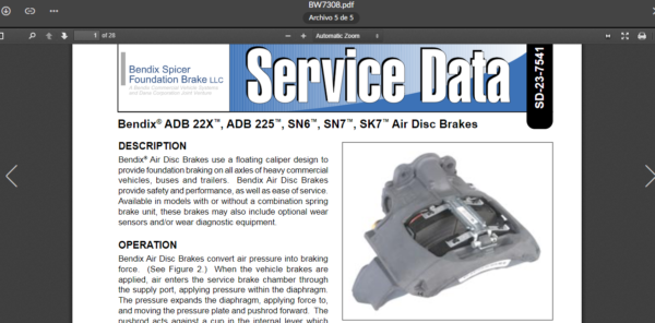 SERVICE MANUAL Bendix Air Brakes - Image 3