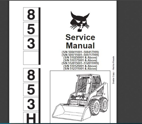 SERVICE MANUAL BOBCAT  853 sms