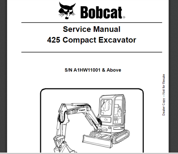 SERVICE MANUAL BOBCAT 425-428 sms