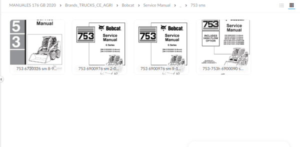 SERVICE MANUAL BOBCAT 753 sms