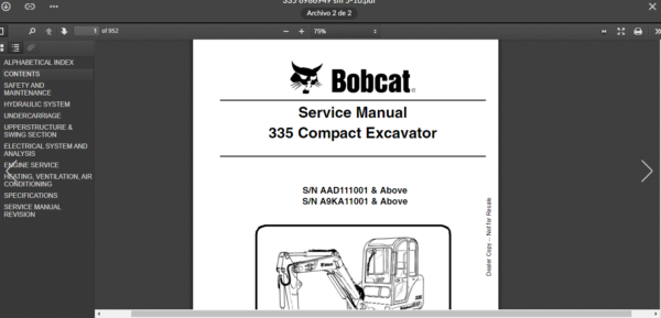 SERVICE MANUAL BOBCAT 335 sms - Image 4