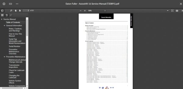 SERVICE MANUAL Eaton Fuller - Autoshift 16 Service Manual (T20891) - Image 2