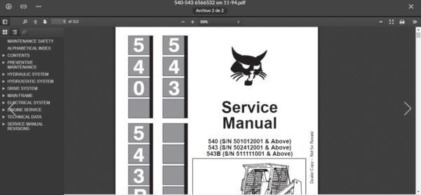 SERVICE MANUAL BOBCAT  540 543 sms - Image 4