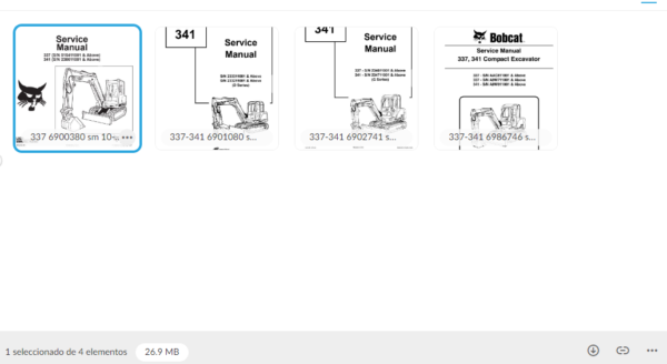 SERVICE MANUAL BOBCAT 337 - 341 sms