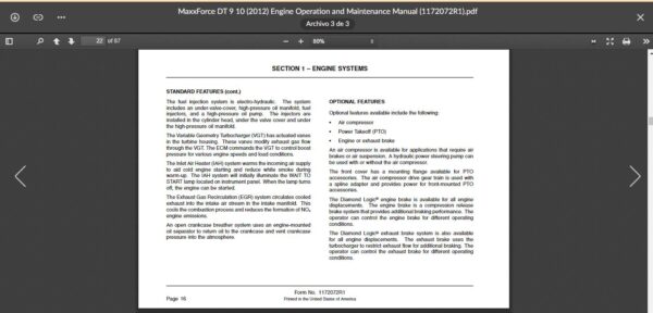 SERVICE MANUAL International Engines MaxxForce DT 9 10 (2010-2013) - Image 5