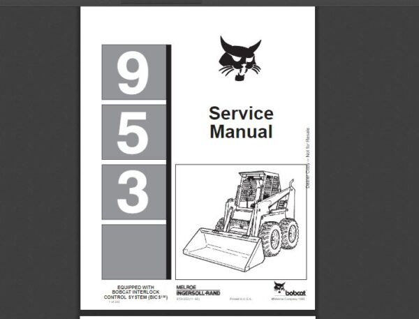 SERVICE MANUAL BOBCAT  953 sms