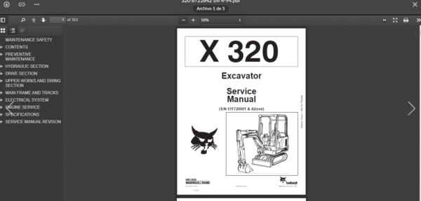 SERVICE MANUAL BOBCAT 320-322 - Image 5