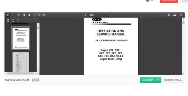 SERVICE MANUAL  Carrie Supra 422, 522,622, 722, 822,922, 644,744,844, 944 & Supra Multi-Temp - Image 4