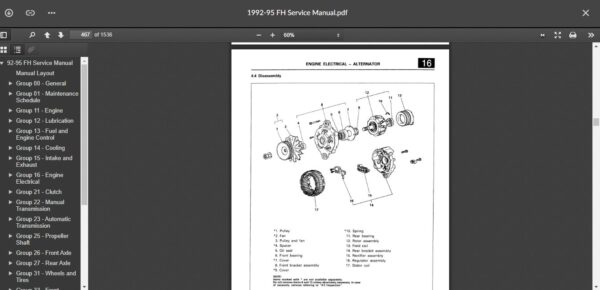 SERVICE MANUAL  Fuso FH Series 1992-1995 - Image 4