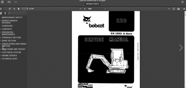 SERVICE MANUAL BOBCAT 220 sms - Image 3