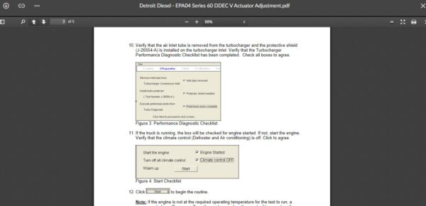 SERVICE MANUAL  EPA04 Series 60 DDEC V Actuator Adjustment - Image 3