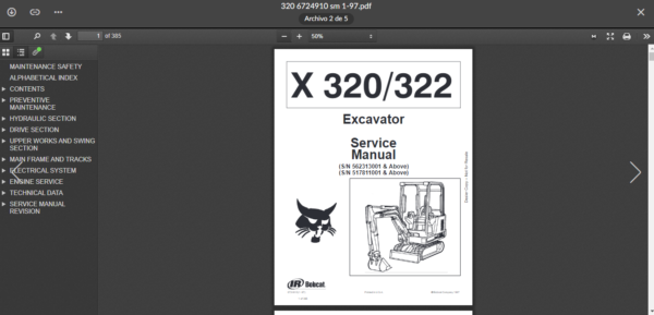 SERVICE MANUAL BOBCAT 320-322 - Image 6