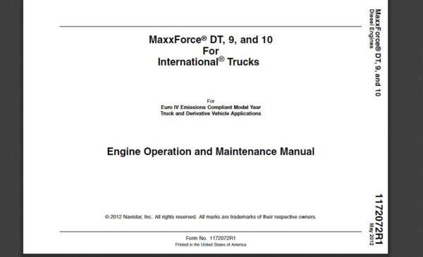 SERVICE MANUAL International Engines MaxxForce DT 9 10 (2010-2013)