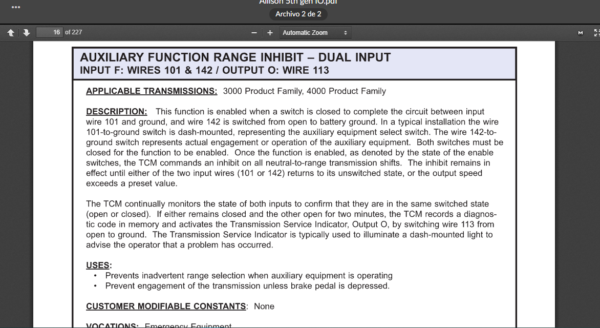 SERVICE MANUAL Input and Output Configurations Allison Transmission - Image 5