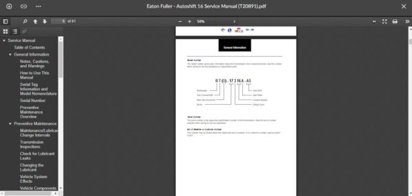 SERVICE MANUAL Eaton Fuller - Autoshift 16 Service Manual (T20891) - Image 4