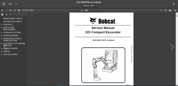 SERVICE MANUAL BOBCAT 323 sms - Image 4