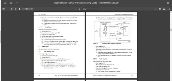 SERVICE MANUAL  DDEC VI Troubleshooting Guide - MBE4000 6SE568 - Image 3