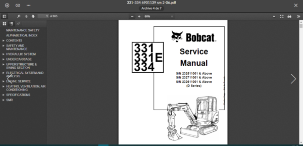 SERVICE MANUAL BOBCAT 331 334 sms - Image 7