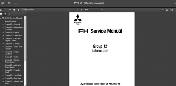 SERVICE MANUAL  Fuso FH Series 1992-1995 - Image 5