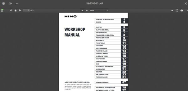 SERVICE MANUAL HINO FD.FE.FF.SG 2001 - Image 4