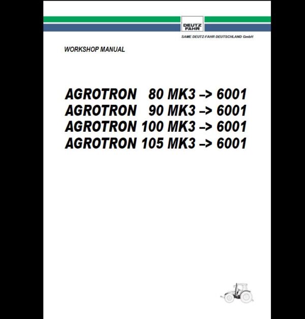 MANUAL SERVICE DEUTZ AGROTRON 80-90-100-105