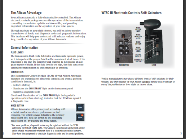 SERVICE MANUAL WTEC 3 Allison Transmission - Image 5