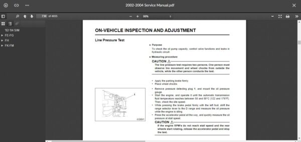 SERVICE MANUAL  Fuso FH Series 2002-2004 - Image 5