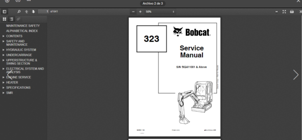 SERVICE MANUAL BOBCAT 323 sms - Image 6