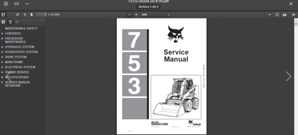 SERVICE MANUAL BOBCAT 753 sms - Image 4