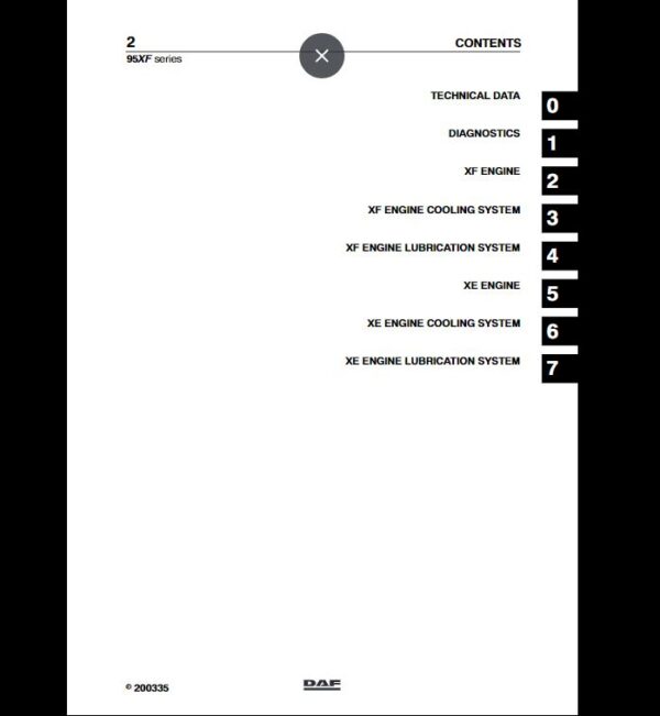 SERVICE MANUALDAF xf xe engine manual