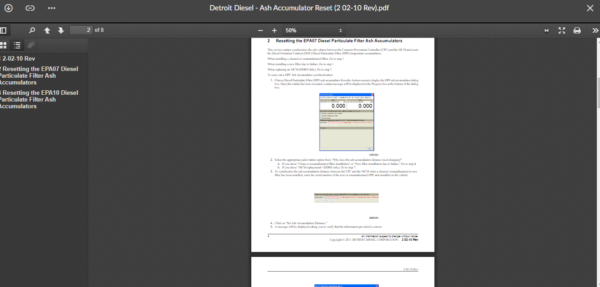 SERVICE MANUAL DETROIT Diesel-Ash Accumulator Reset (2 02-10 Rev) - Image 3