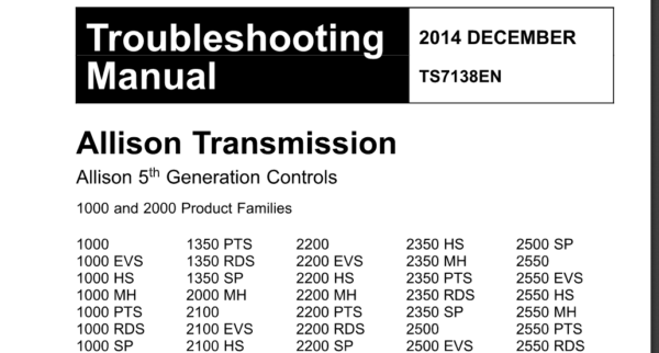 SERVICE MANUAL  3000 and 4000 Series Gen 5 ALLISON - Image 4