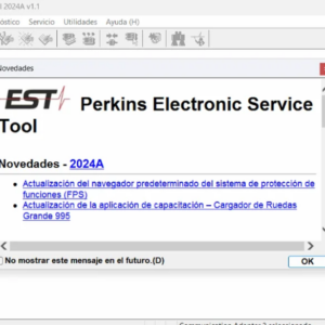 PERKINS EST 2024 Diagnostic Software is essential for diagnosing and managing issues in Perkins engines and generators. It features advanced diagnostic capabilities, ensuring efficient problem resolution and optimal performance. This software is compatible with various hardware and operates on Windows 8, 10, and 11. Installation can be conveniently completed via TeamViewer, simplifying setup for users.